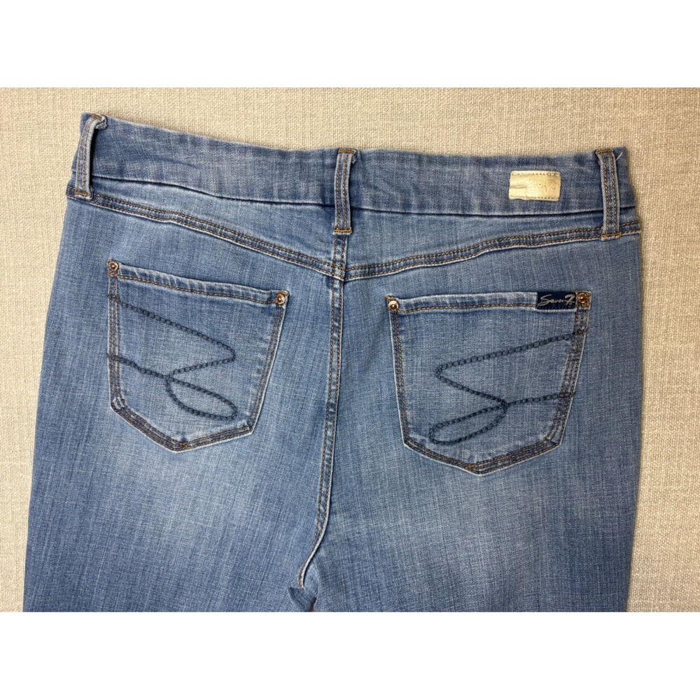 Seven7 Women Medium Wash Distressed High Rise Skinny Jeans Size 16 - Picture 14 of 15